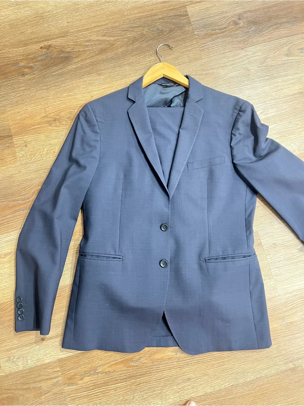 Tonello Men's Dark Blue Two-Button Suit Jacket
